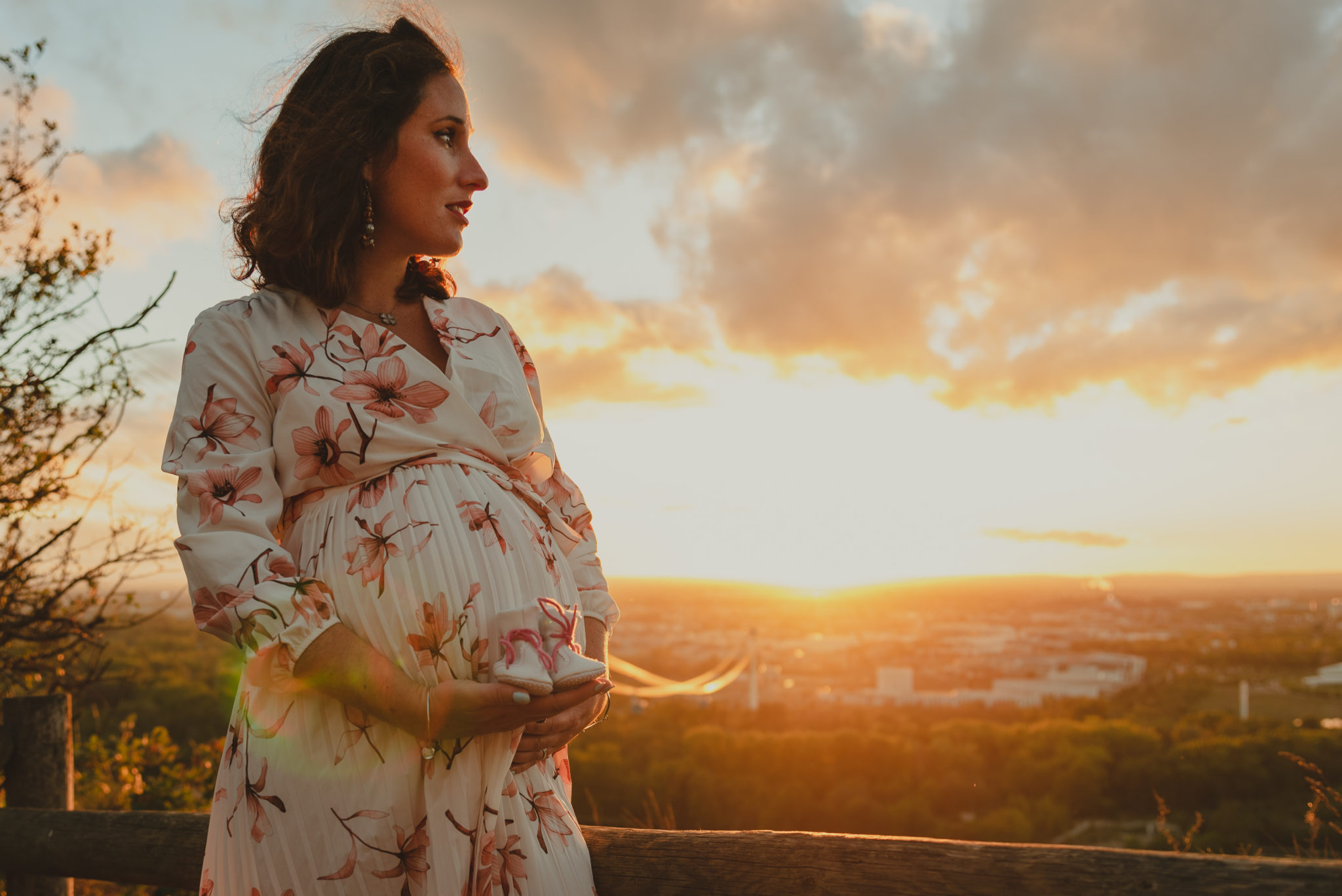 photo de grossesse coucher de soleil toulouse