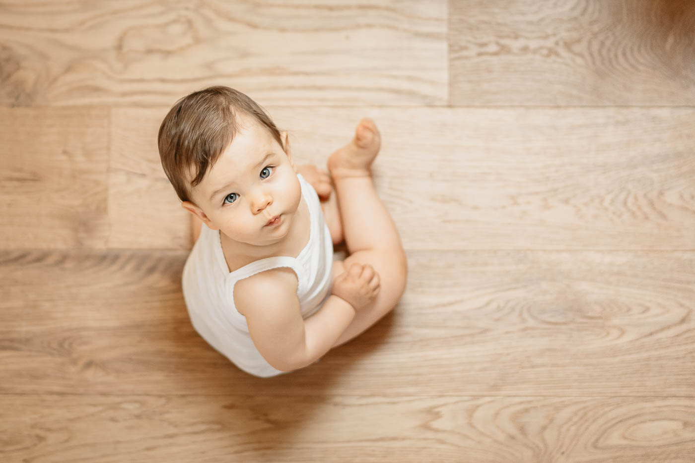 portrait bébé vu d'en haut